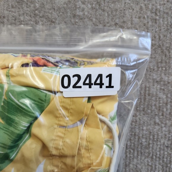 Tommy Hilfiger Trunks Mens XL Yellow Hawaiian Toucan Elastic Waist Swim Shorts - Picture 9 of 9